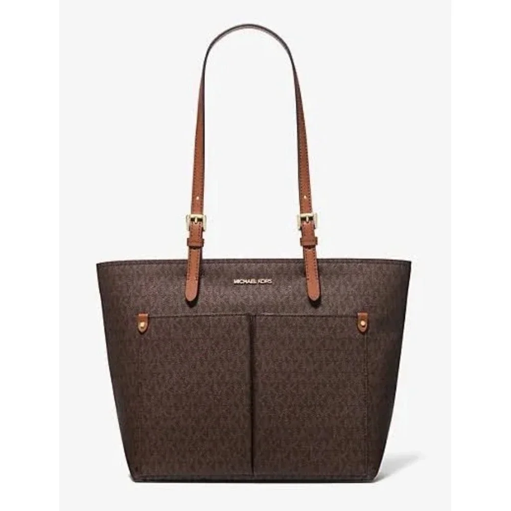 Michael Kors Jet Set Travel Tote Bag Purse Brown Carryall Shoulder Bag‎